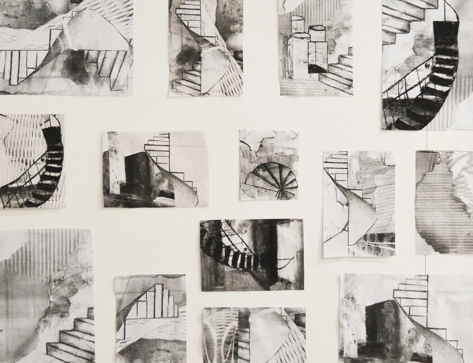 Several collages and sketches, 120 x 110 cm, 2016